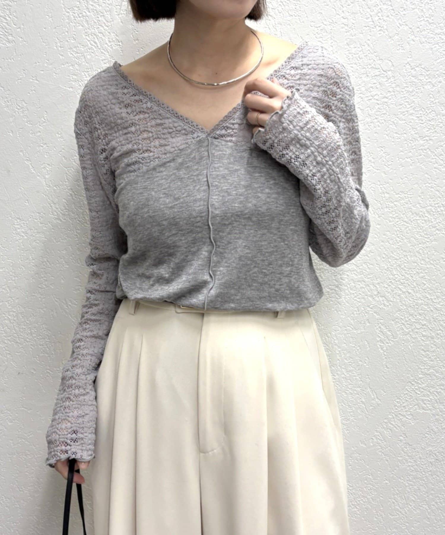 Omekashi(オメカシ) レース切替ニットソー