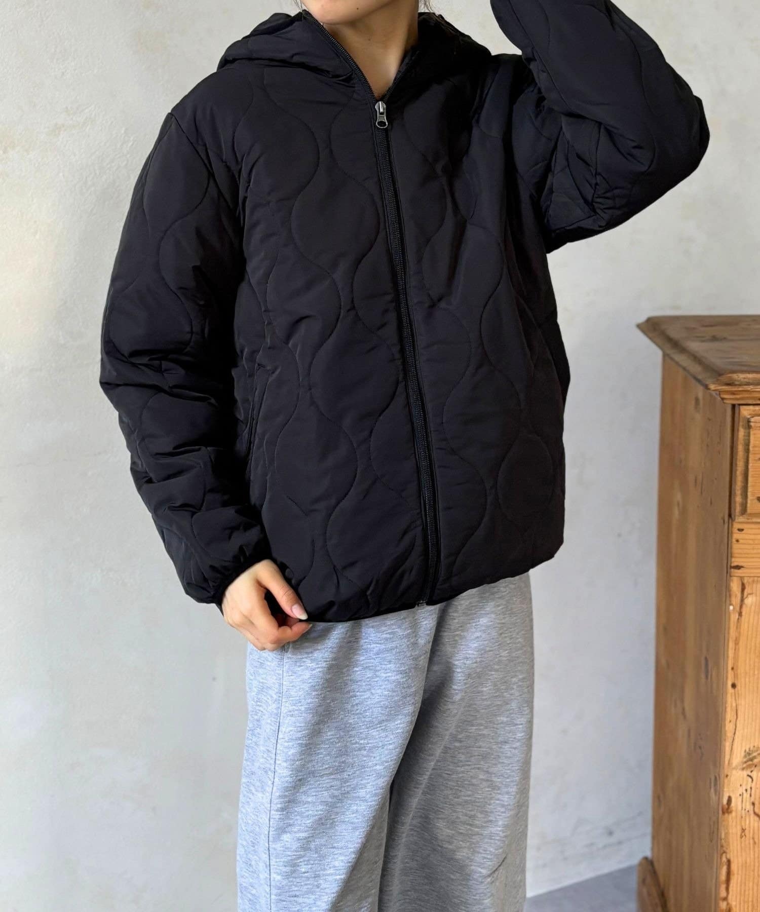 LOCUST(ローカスト) 【軽暖】ナイロンタスラン中綿パーカー