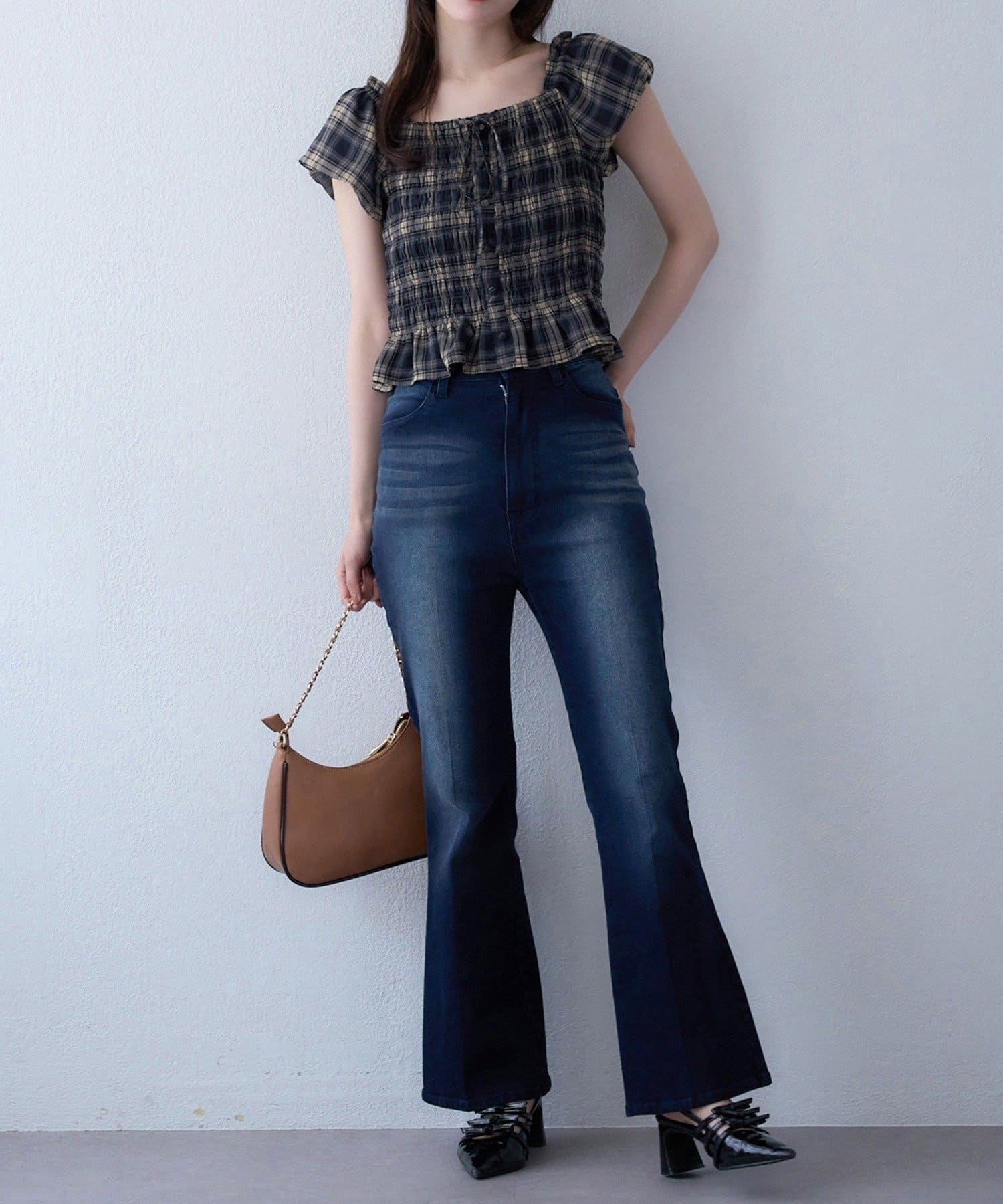 NICE CLAUP / OLIVE des OLIVE OUTLET(ナイスクラップ  / オリーブ デ オリーブ アウトレット) 【one after another】シャーリングブラウス