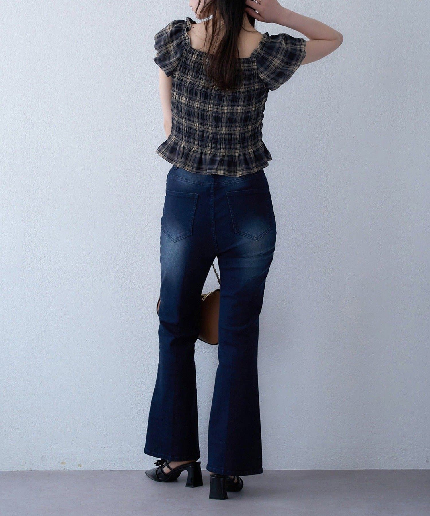 NICE CLAUP / OLIVE des OLIVE OUTLET(ナイスクラップ  / オリーブ デ オリーブ アウトレット) 【one after another】シャーリングブラウス