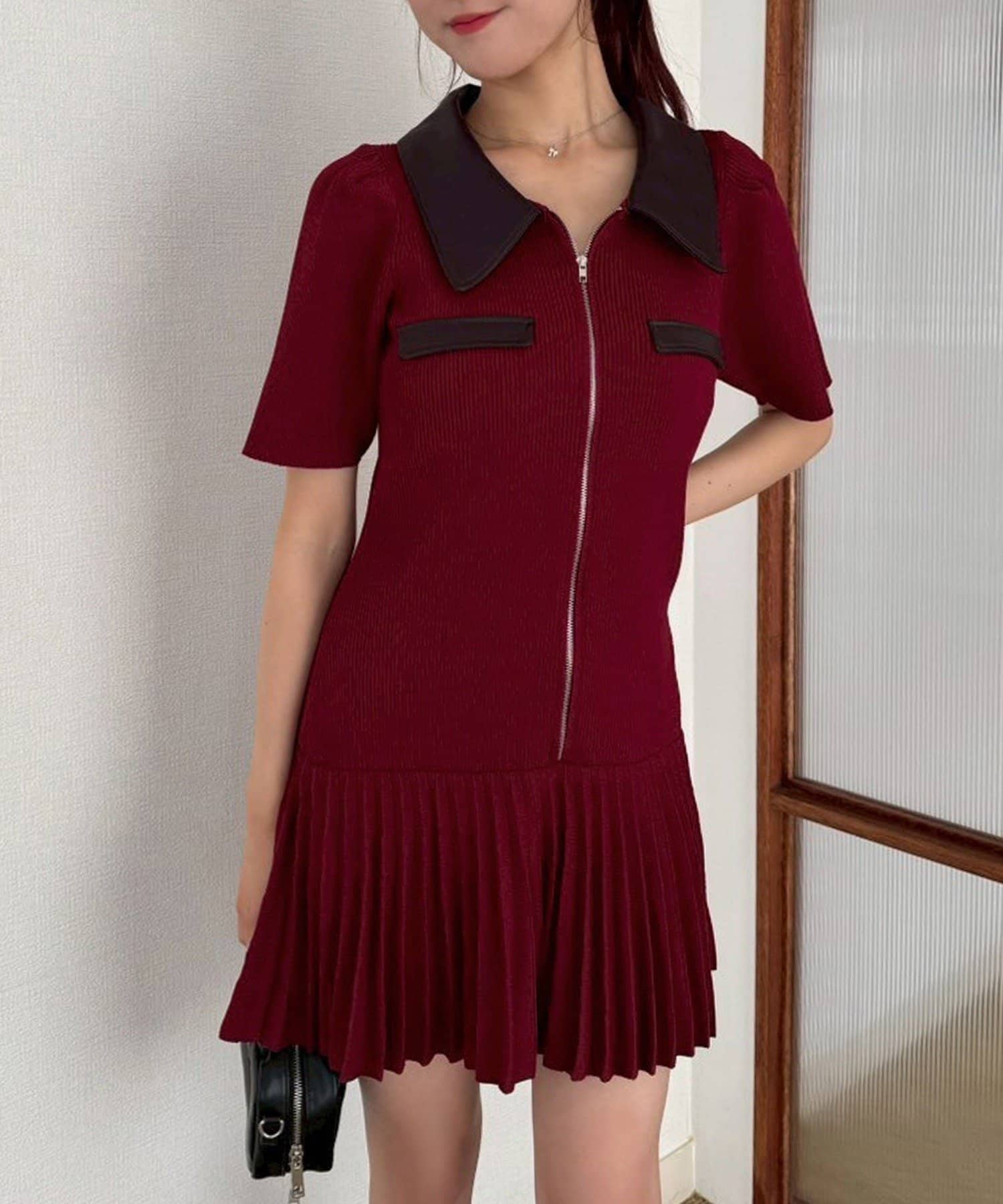 NICE CLAUP / OLIVE des OLIVE OUTLET(ナイスクラップ  / オリーブ デ オリーブ アウトレット) 【one after another】ニットミニワンピ