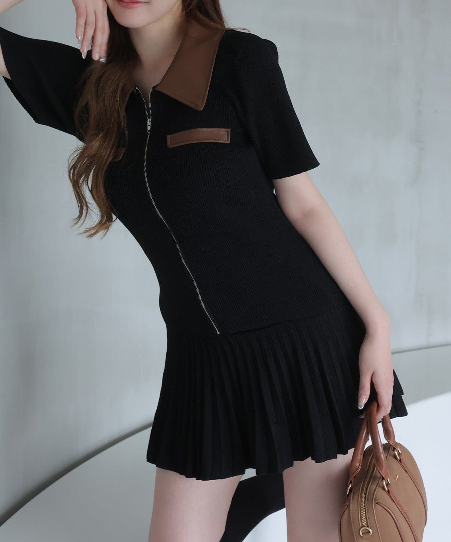 NICE CLAUP / OLIVE des OLIVE OUTLET(ナイスクラップ  / オリーブ デ オリーブ アウトレット) 【one after another】ニットミニワンピ