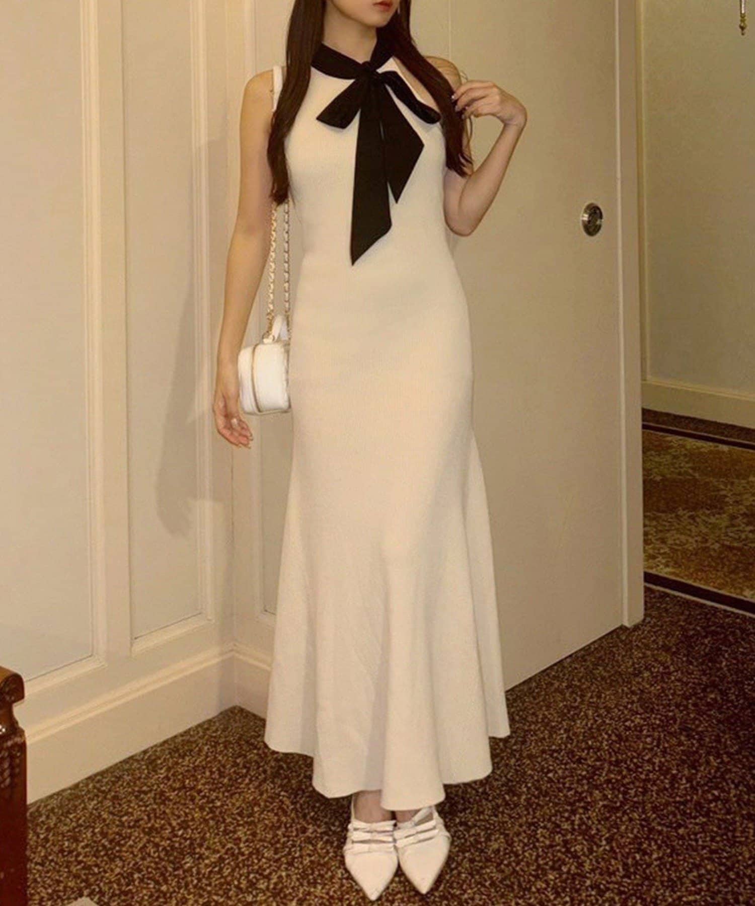 NICE CLAUP / OLIVE des OLIVE OUTLET(ナイスクラップ  / オリーブ デ オリーブ アウトレット) 【one after another】アメスリニットワンピ