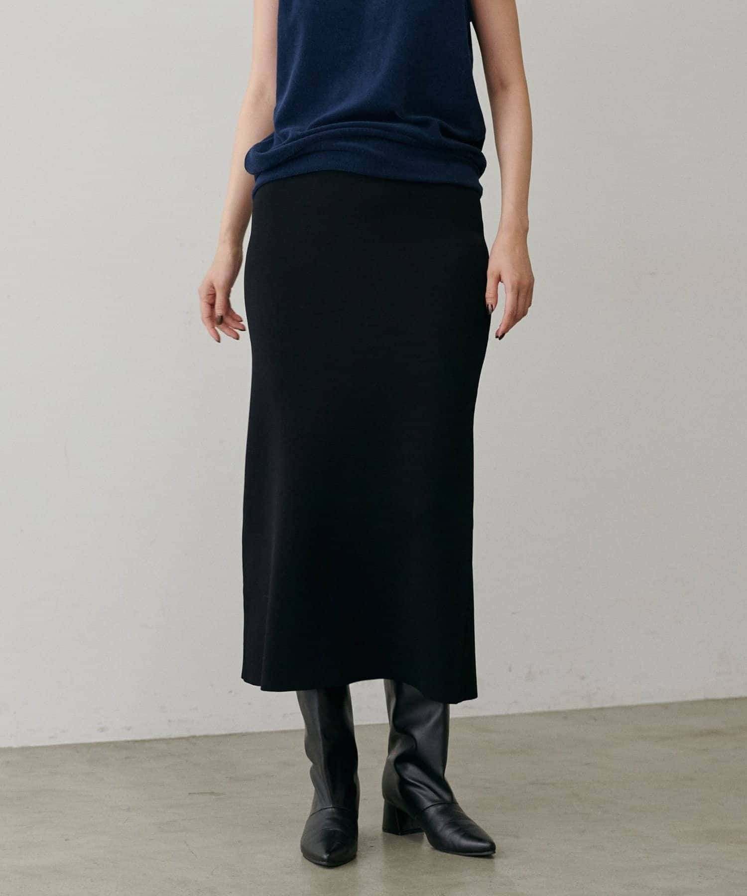 NICE CLAUP / OLIVE des OLIVE OUTLET(ナイスクラップ  / オリーブ デ オリーブ アウトレット) 【LARUTA】ＵＶ＆接触冷感シンプルラインニットスカート