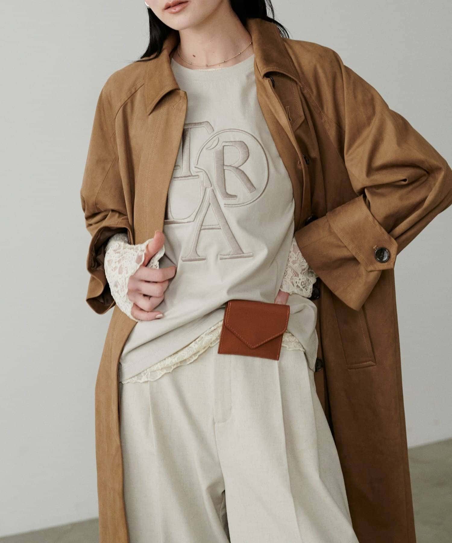 NICE CLAUP / OLIVE des OLIVE OUTLET(ナイスクラップ  / オリーブ デ オリーブ アウトレット) 【LARUTA】厚盛ロゴ刺繍T