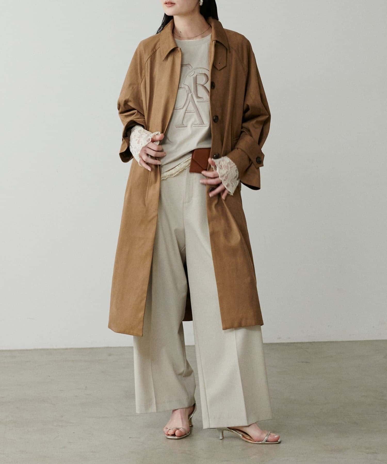 NICE CLAUP / OLIVE des OLIVE OUTLET(ナイスクラップ  / オリーブ デ オリーブ アウトレット) 【LARUTA】厚盛ロゴ刺繍T