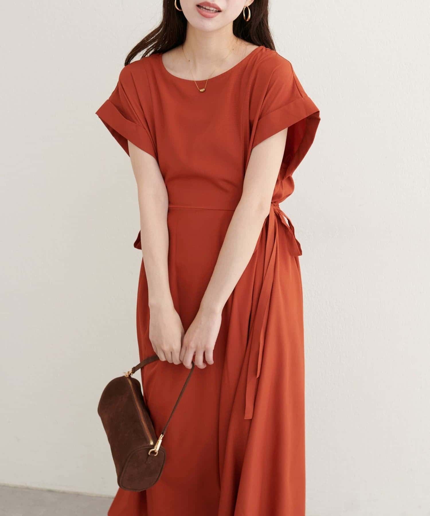 NICE CLAUP / OLIVE des OLIVE OUTLET(ナイスクラップ  / オリーブ デ オリーブ アウトレット) 【natural couture】サイドドロストワンピース