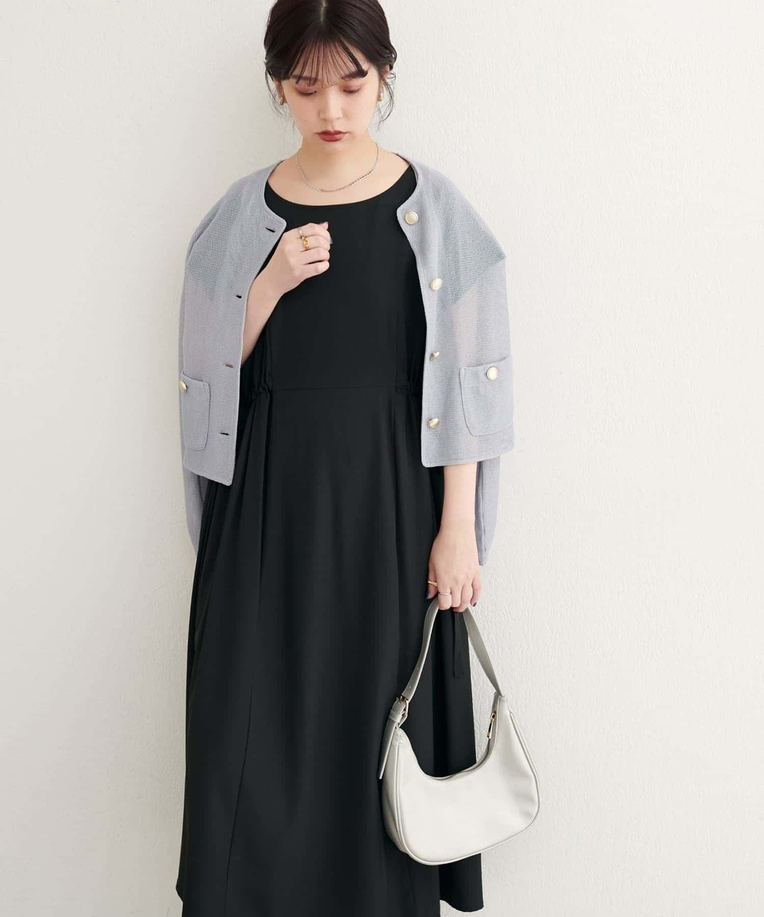 NICE CLAUP / OLIVE des OLIVE OUTLET(ナイスクラップ  / オリーブ デ オリーブ アウトレット) 【natural couture】サイドドロストワンピース
