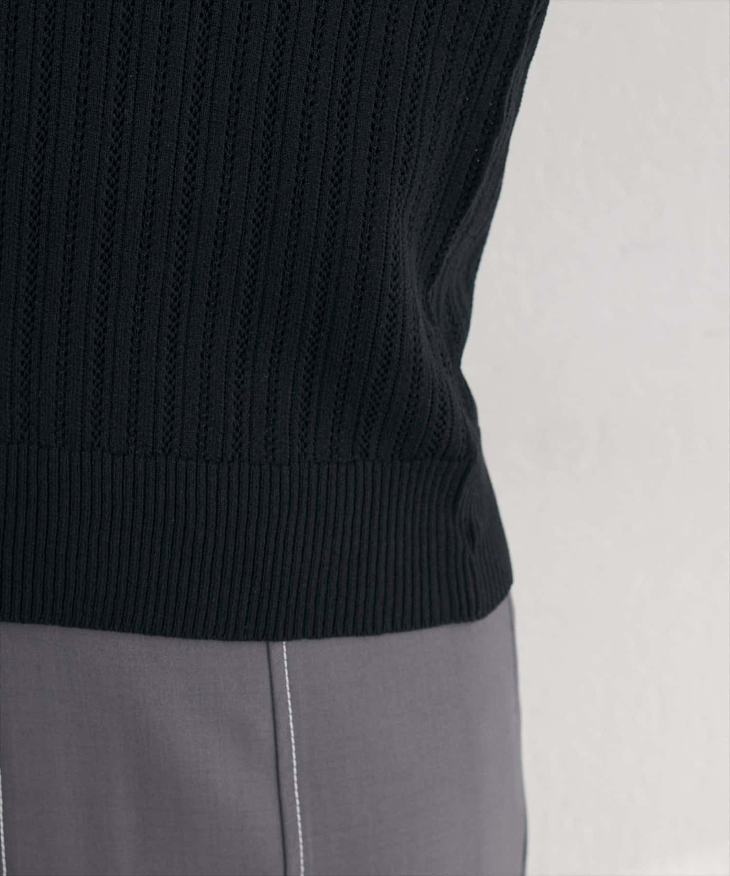 NICE CLAUP / OLIVE des OLIVE OUTLET(ナイスクラップ  / オリーブ デ オリーブ アウトレット) 【natural couture】配色リボン透かし編みカーディガン
