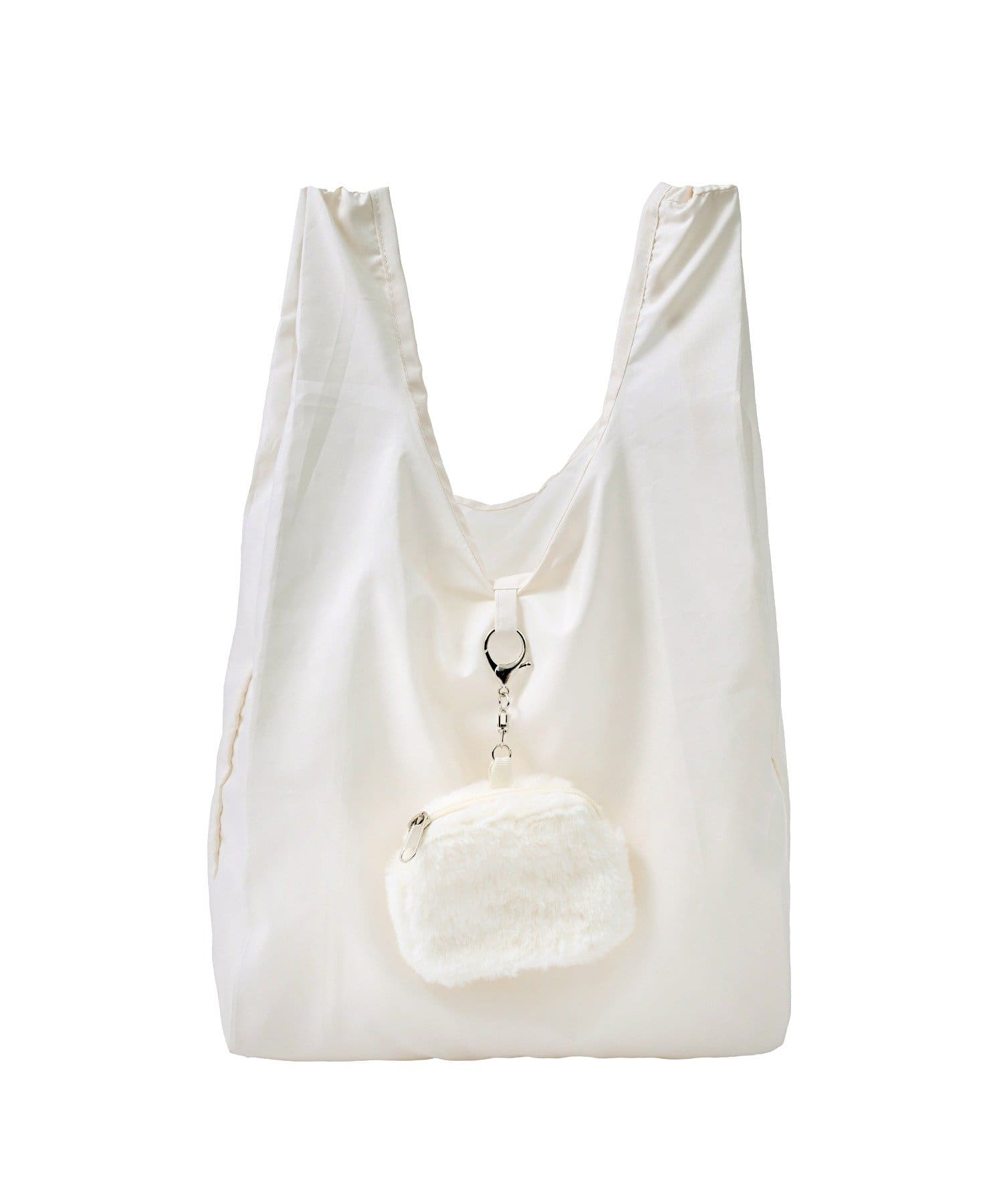 3COINS(スリーコインズ) フェイクファーチャームエコバッグ