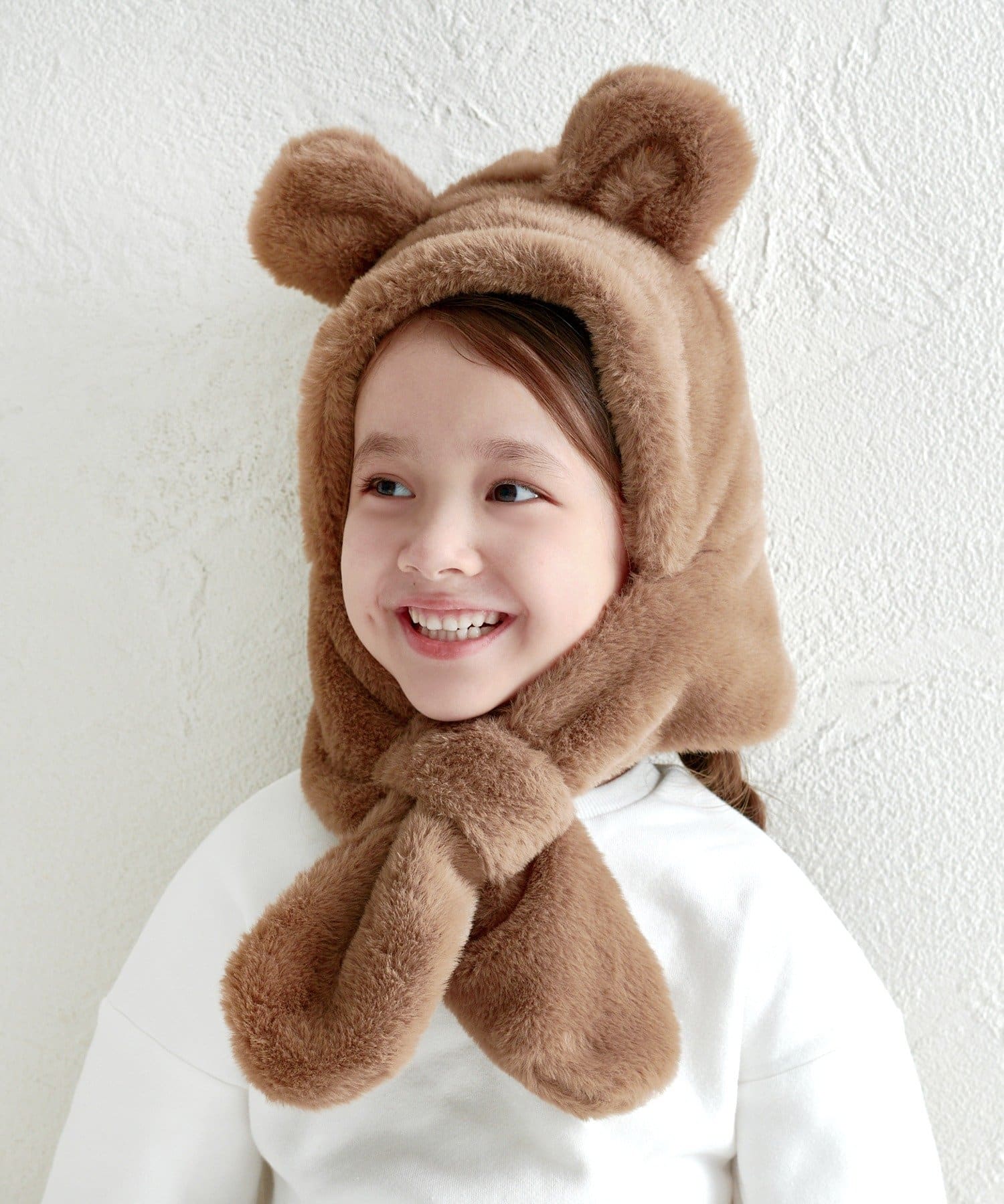 3COINS(スリーコインズ) KIDSマフラー付き帽子