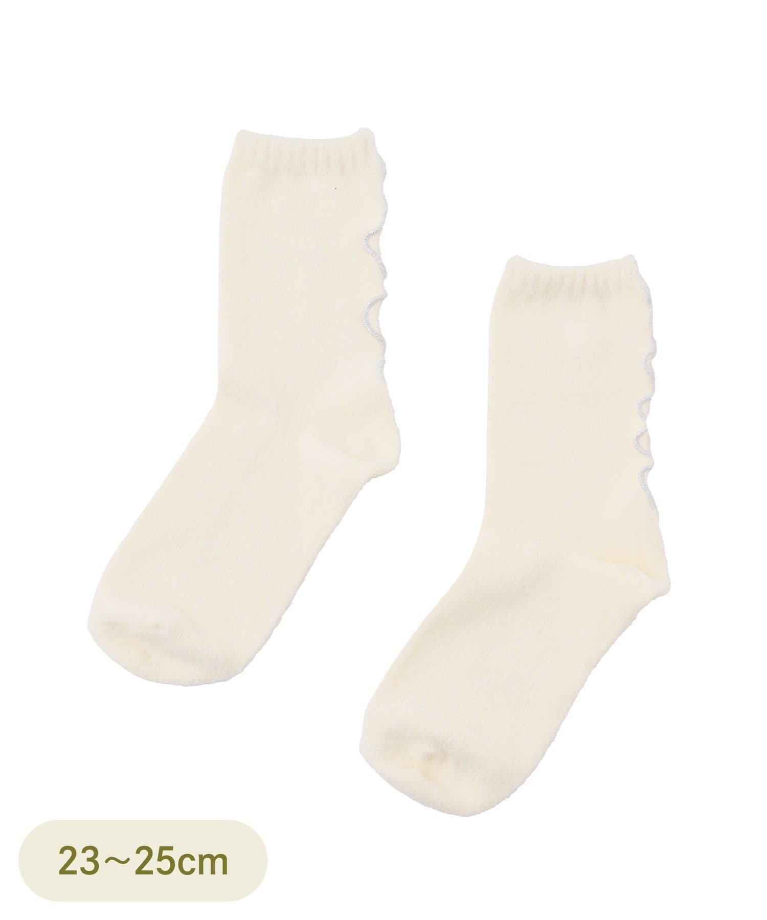 3COINS(スリーコインズ) 毛玉になりにくいバックラメメロウソックス