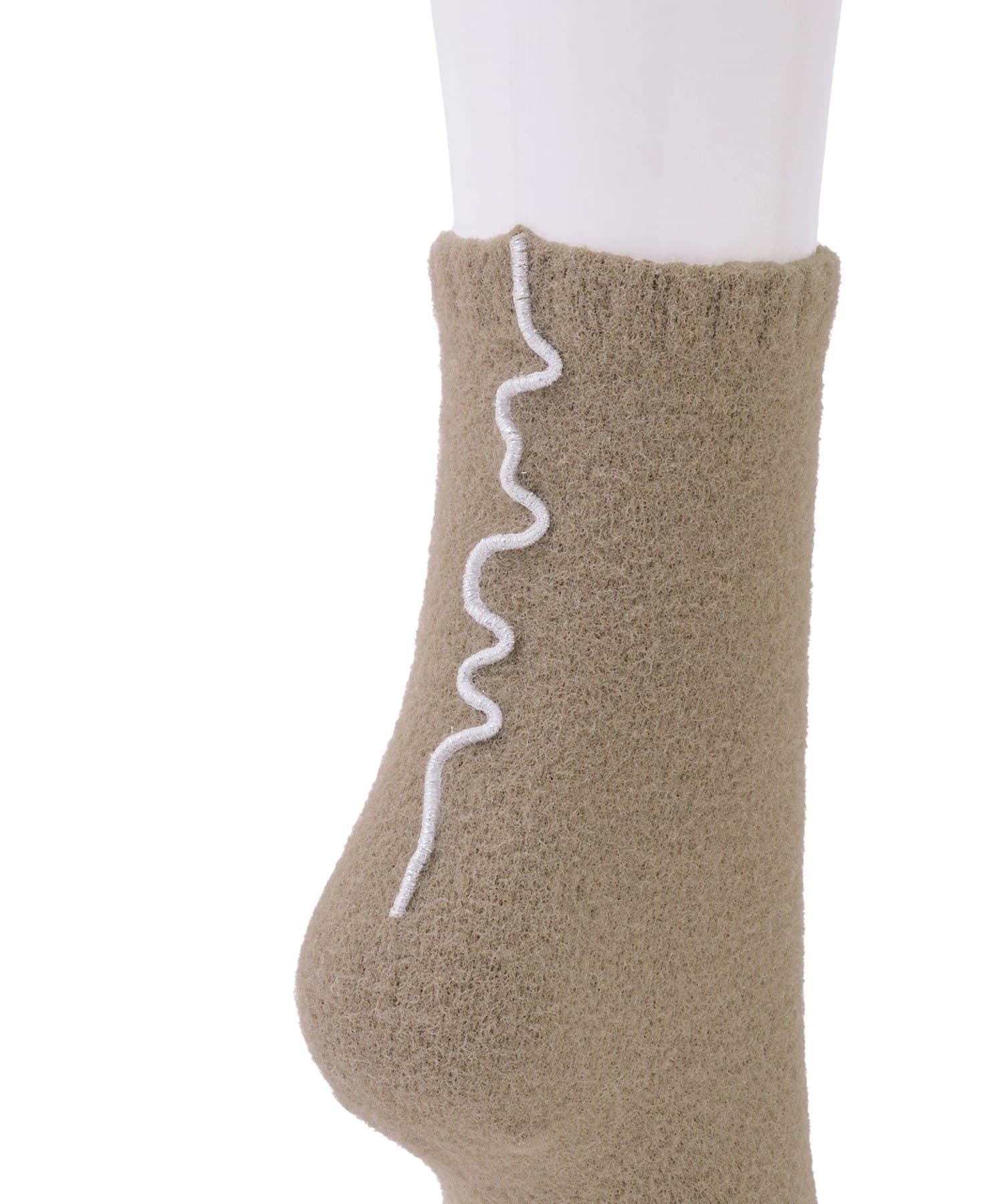 3COINS(スリーコインズ) 毛玉になりにくいバックラメメロウソックス