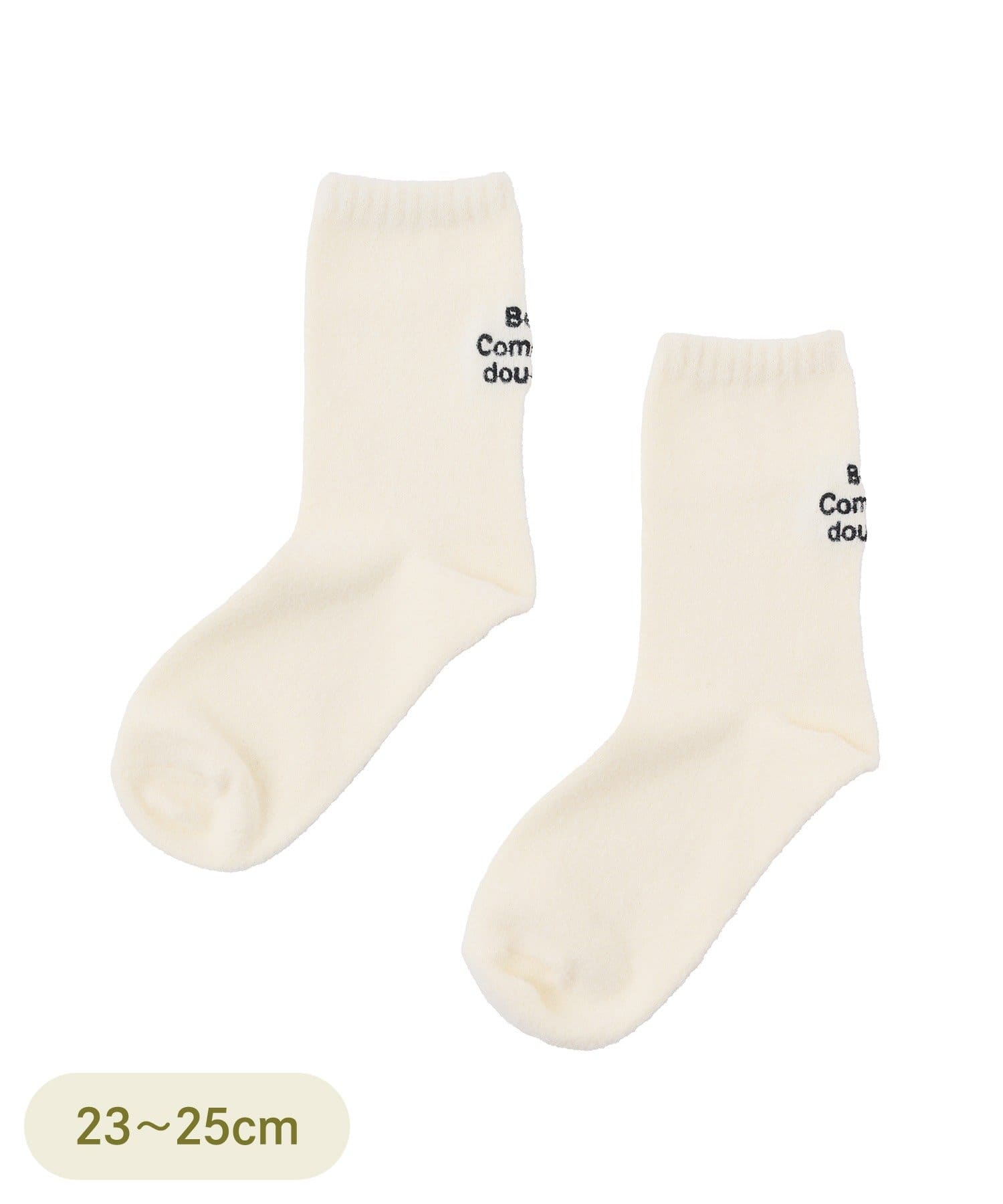 3COINS(スリーコインズ) 毛玉になりにくいバックロゴ刺繍ソックス