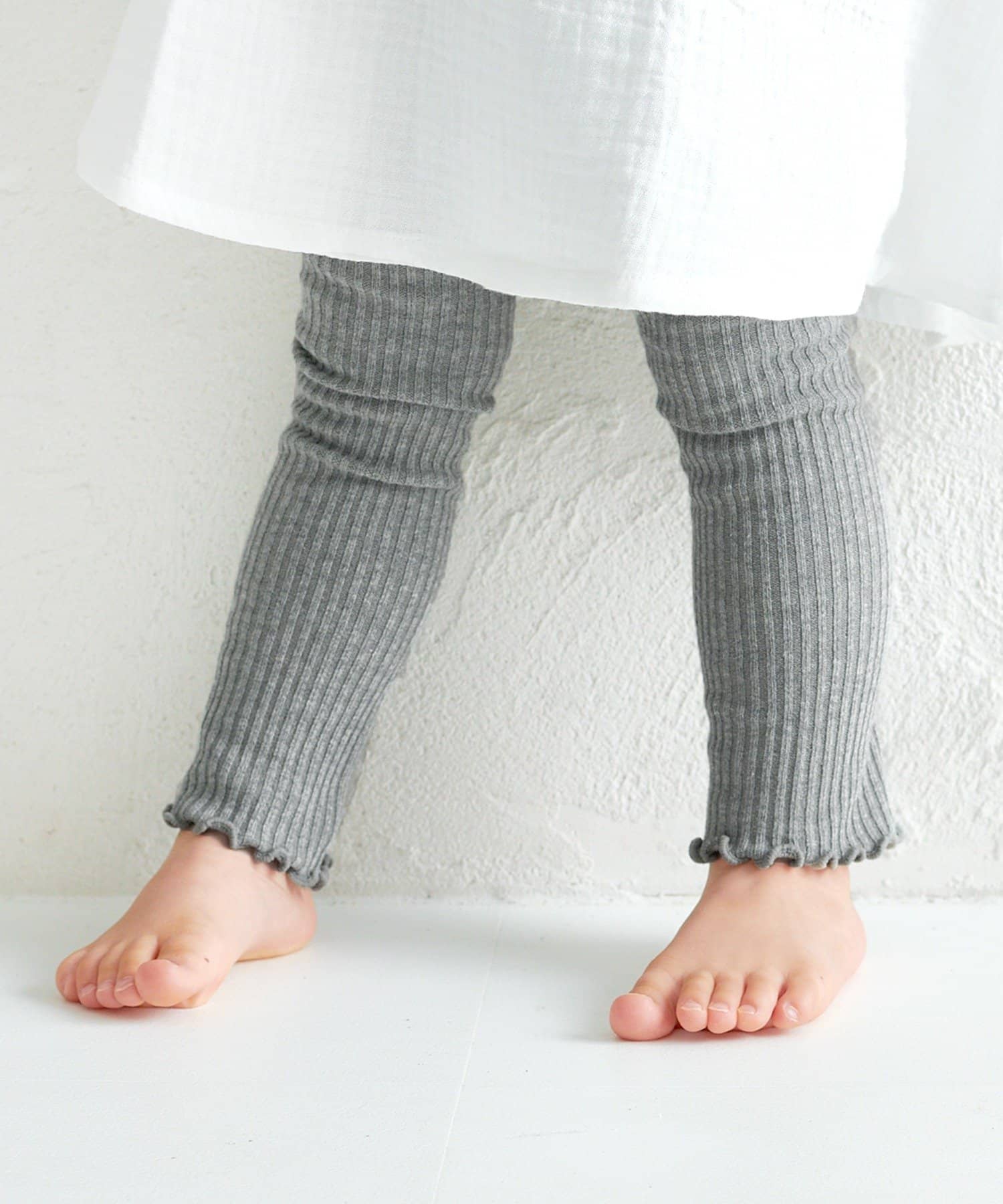 3COINS(スリーコインズ) KIDSリブメローレギンス：80～90cm