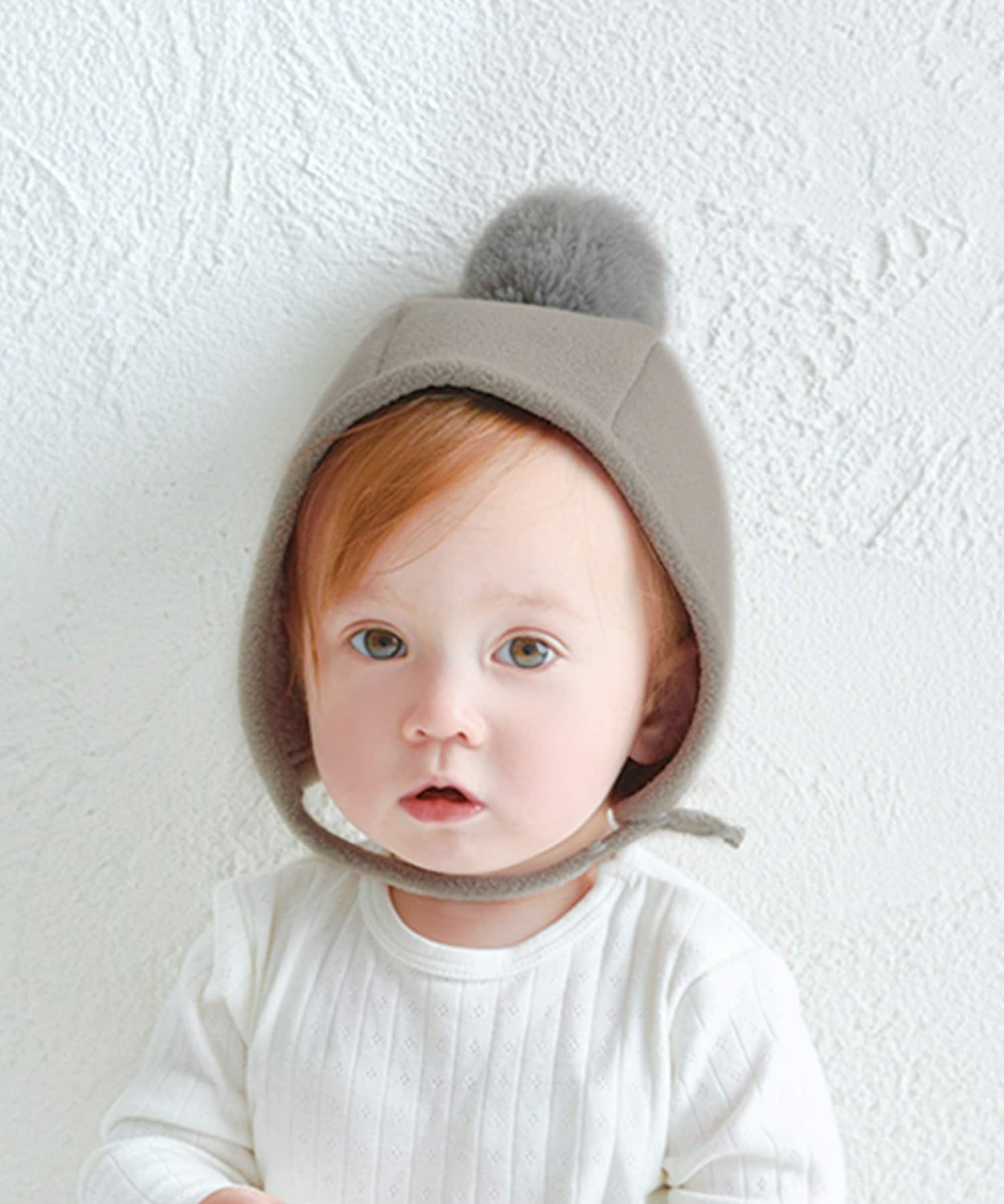 3COINS(スリーコインズ) KIDSポン付きボンネット