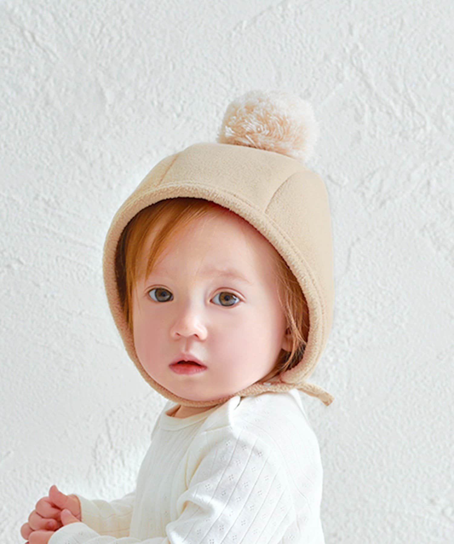 3COINS(スリーコインズ) KIDSポン付きボンネット