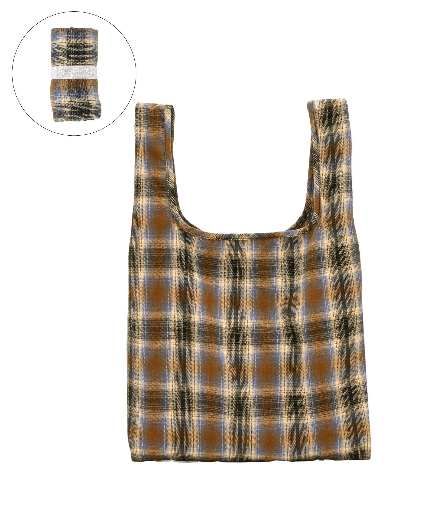 3COINS(スリーコインズ) オンブレチェックエコバッグ