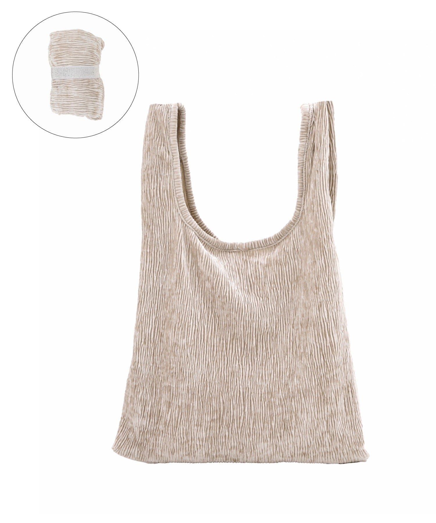 3COINS(スリーコインズ) ベロアリブエコバッグ