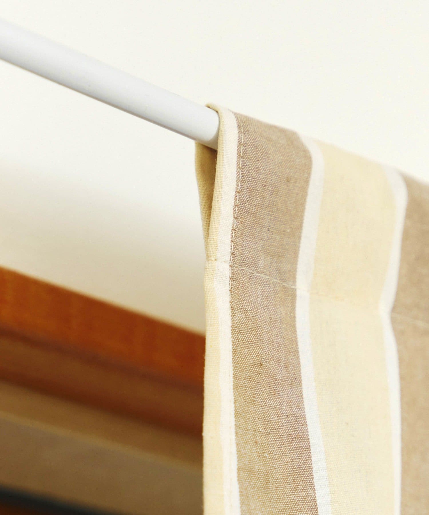 salut!(サリュ) ストライプロングカフェカーテン：75×105cm