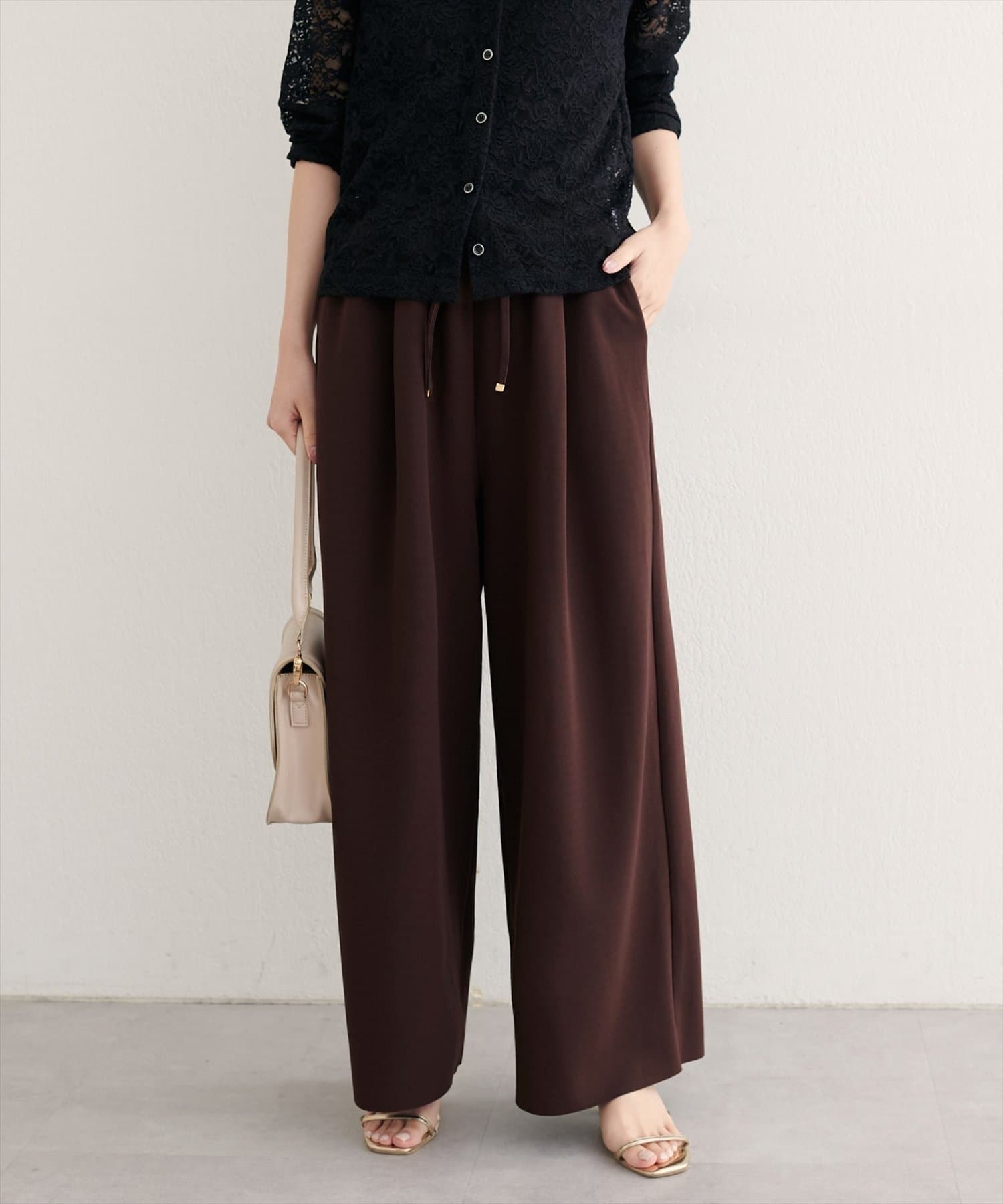 NICE CLAUP / OLIVE des OLIVE OUTLET(ナイスクラップ  / オリーブ デ オリーブ アウトレット) 【natural couture】セルフカットストレッチイージーパンツ