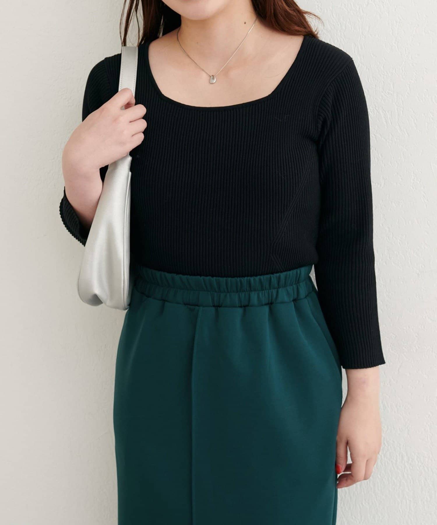 NICE CLAUP / OLIVE des OLIVE OUTLET(ナイスクラップ  / オリーブ デ オリーブ アウトレット) 【natural couture】前後２WAY7分袖リブニット