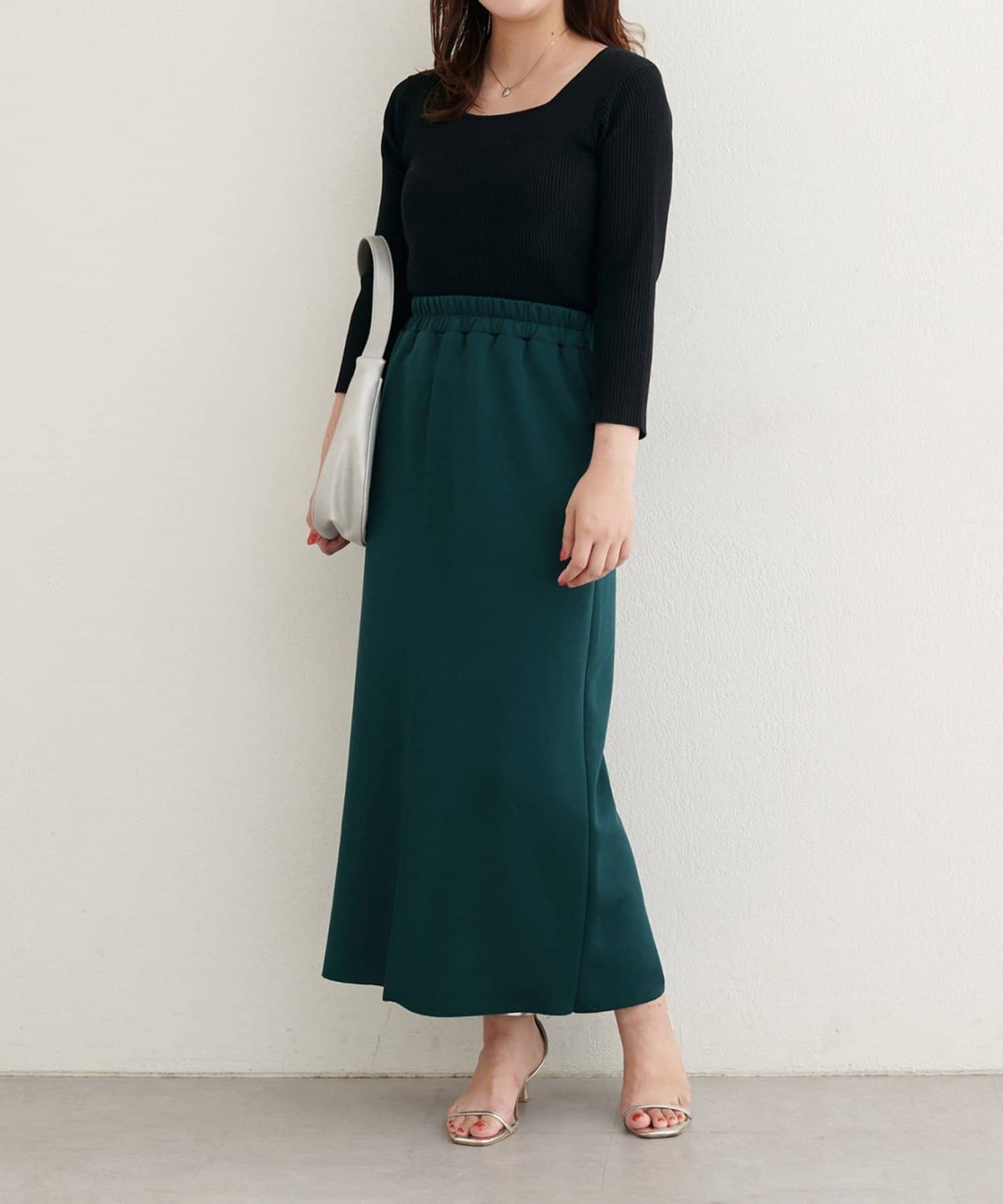 NICE CLAUP / OLIVE des OLIVE OUTLET(ナイスクラップ  / オリーブ デ オリーブ アウトレット) 【natural couture】前後２WAY7分袖リブニット