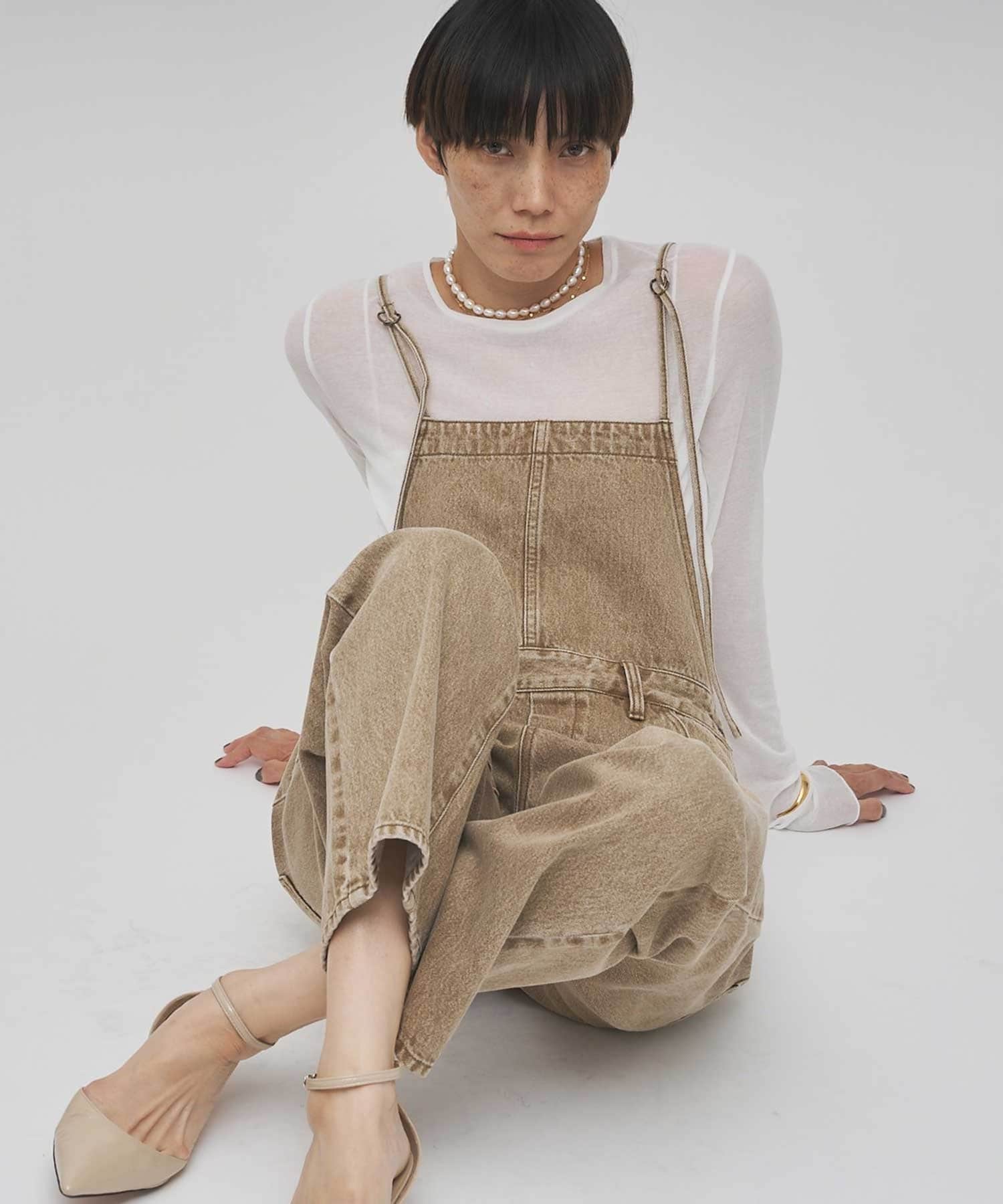 Whim Gazette(ウィム ガゼット) カラーデニムオールインワン