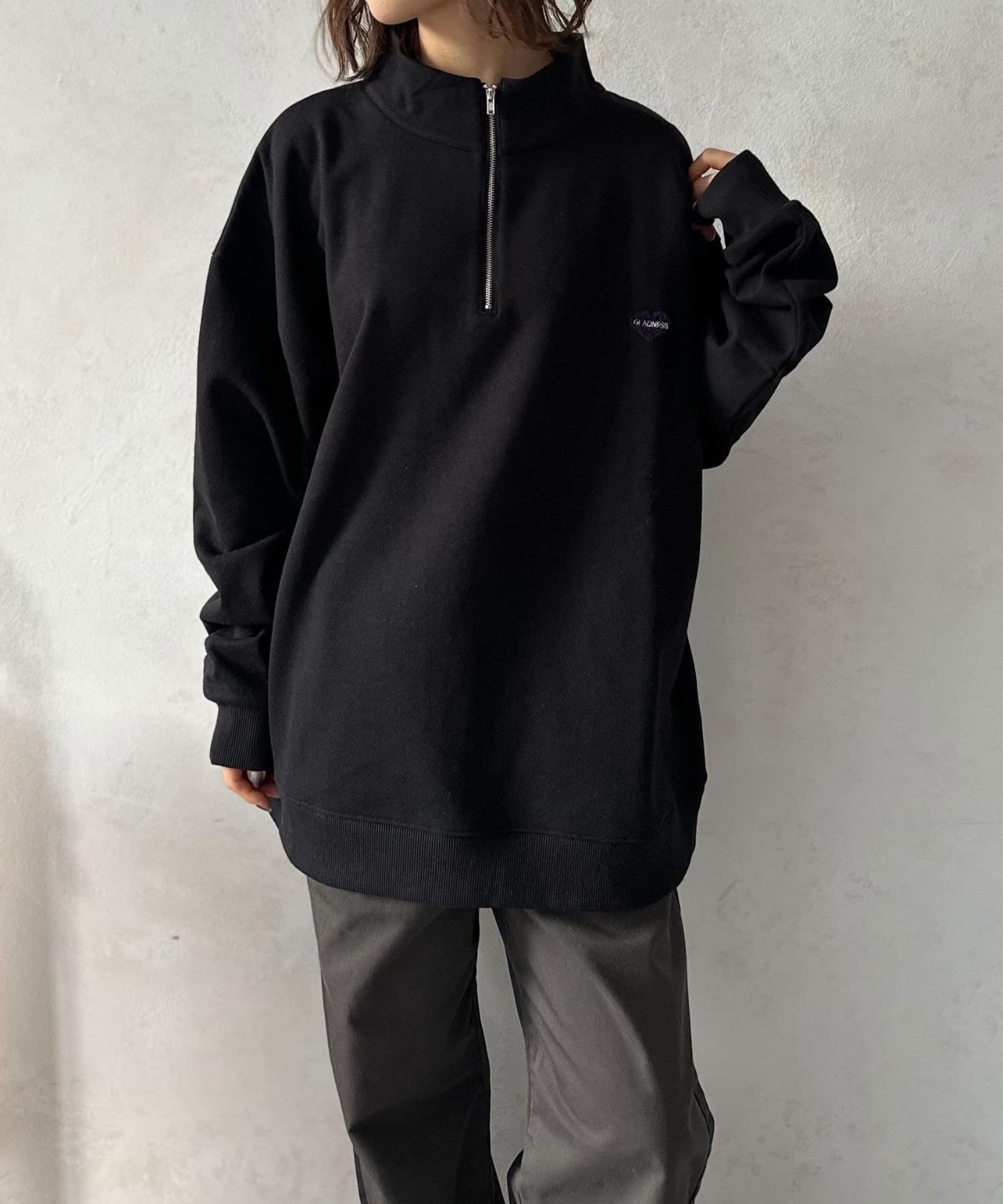 LOCUST(ローカスト) 【ユニセックス】ヘビー裏起毛ハーフジップスウェット