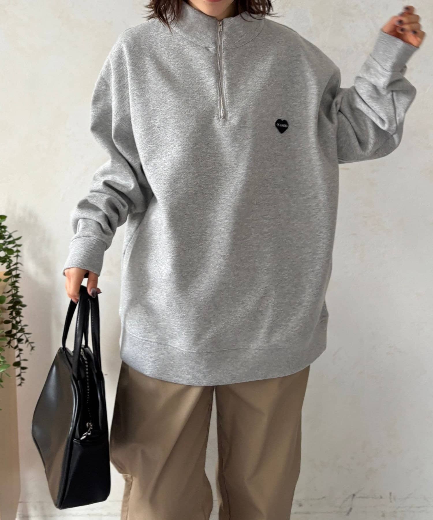 LOCUST(ローカスト) 【ユニセックス】ヘビー裏起毛ハーフジップスウェット