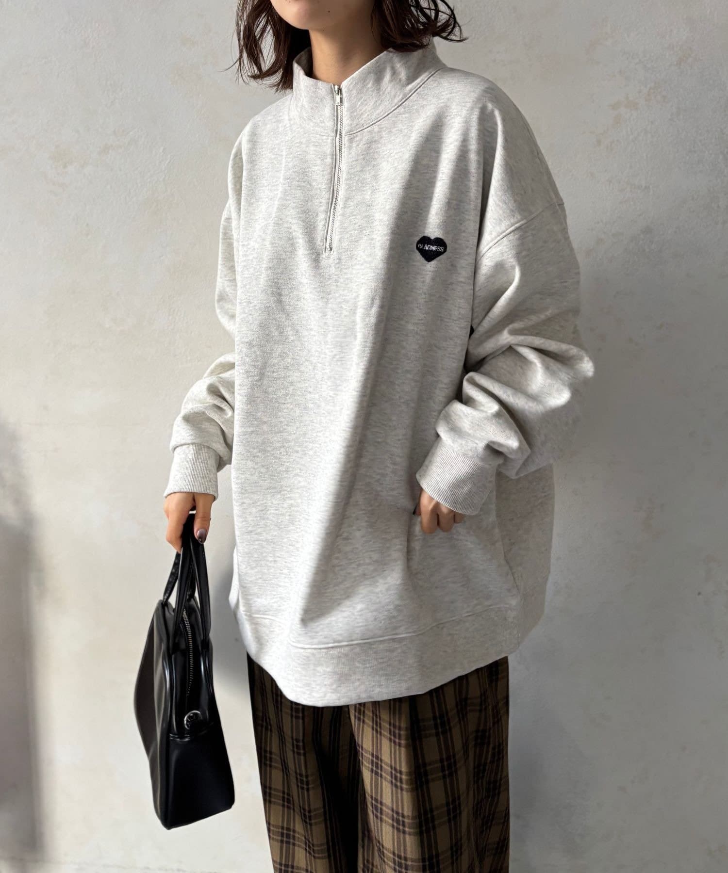 LOCUST(ローカスト) 【ユニセックス】ヘビー裏起毛ハーフジップスウェット