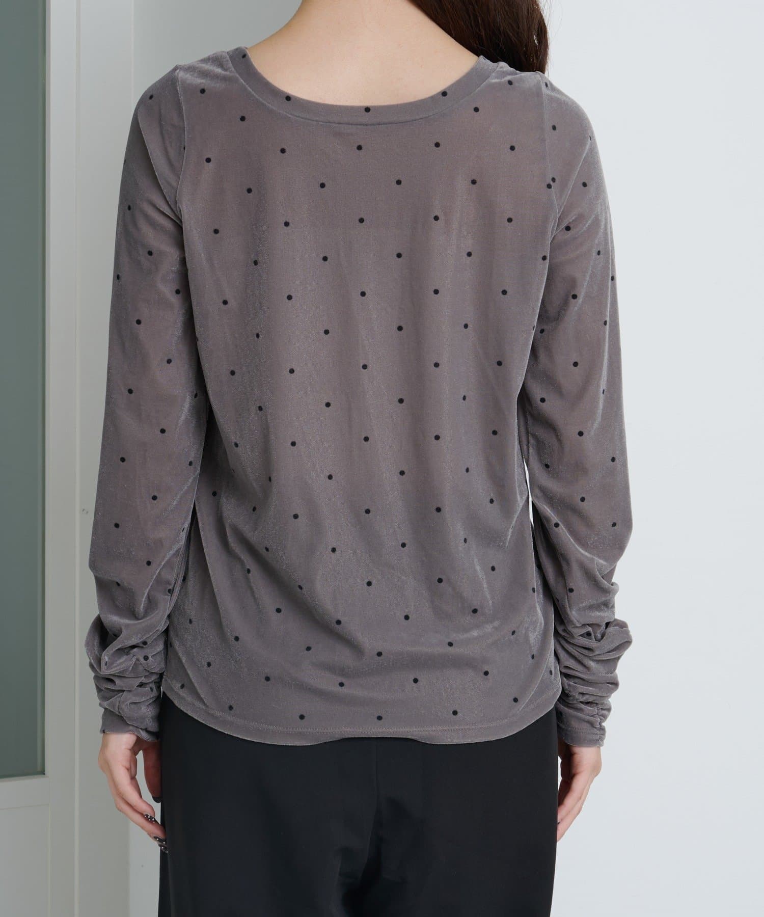 Kastane(カスタネ) 【11.8(土)12:00発売/WEB先行/前後2WAY】ドットベロアボウタイプルオーバー