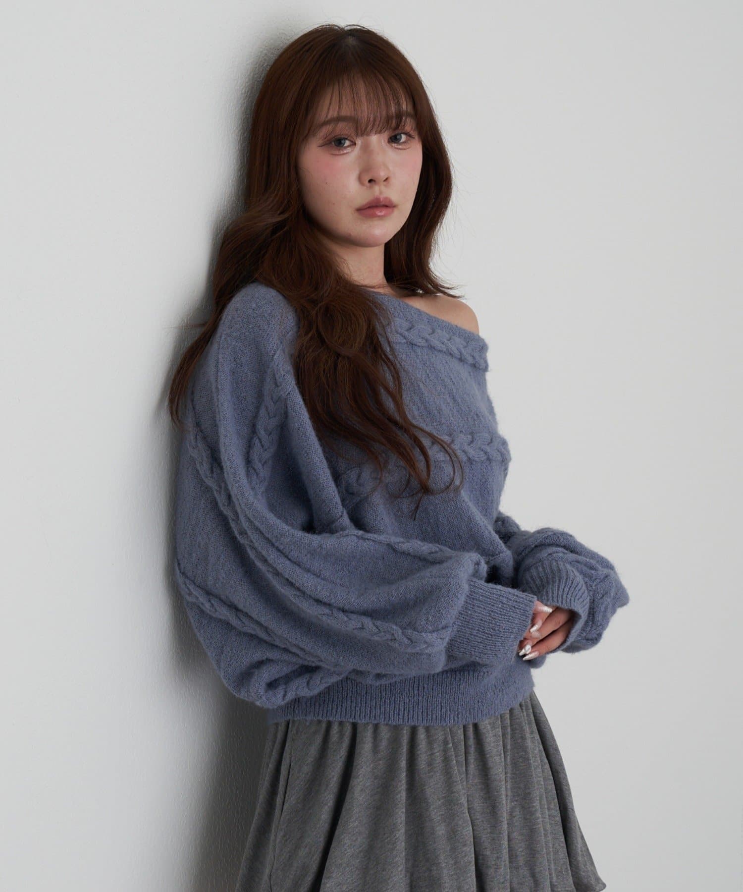 RAY CASSIN(レイカズン) ケーブルドルマンルーズニット