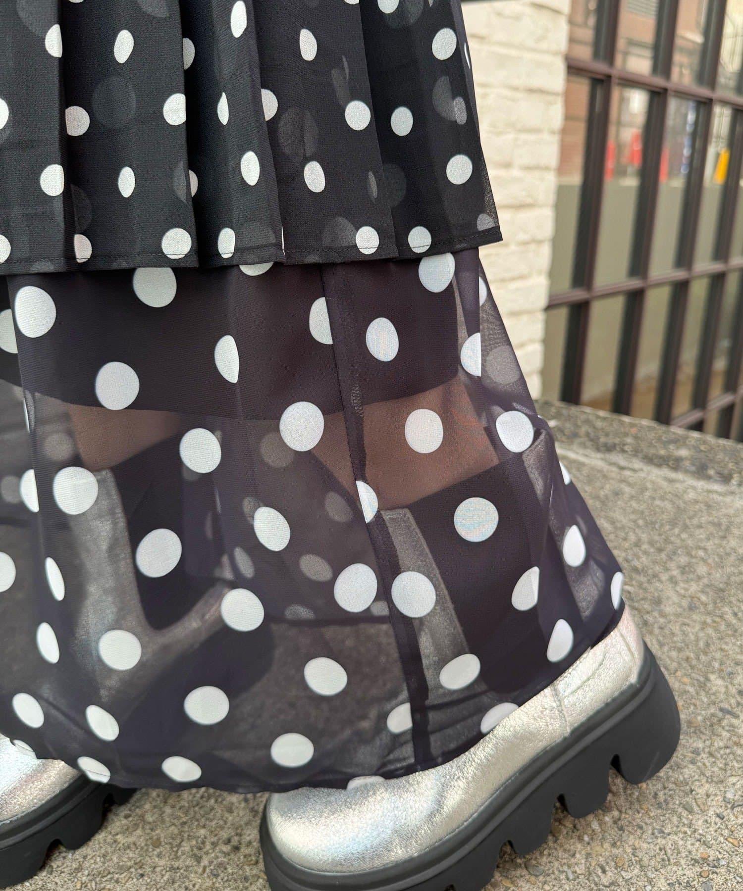 CIAOPANIC(チャオパニック) ドットプリーツティアードスカート