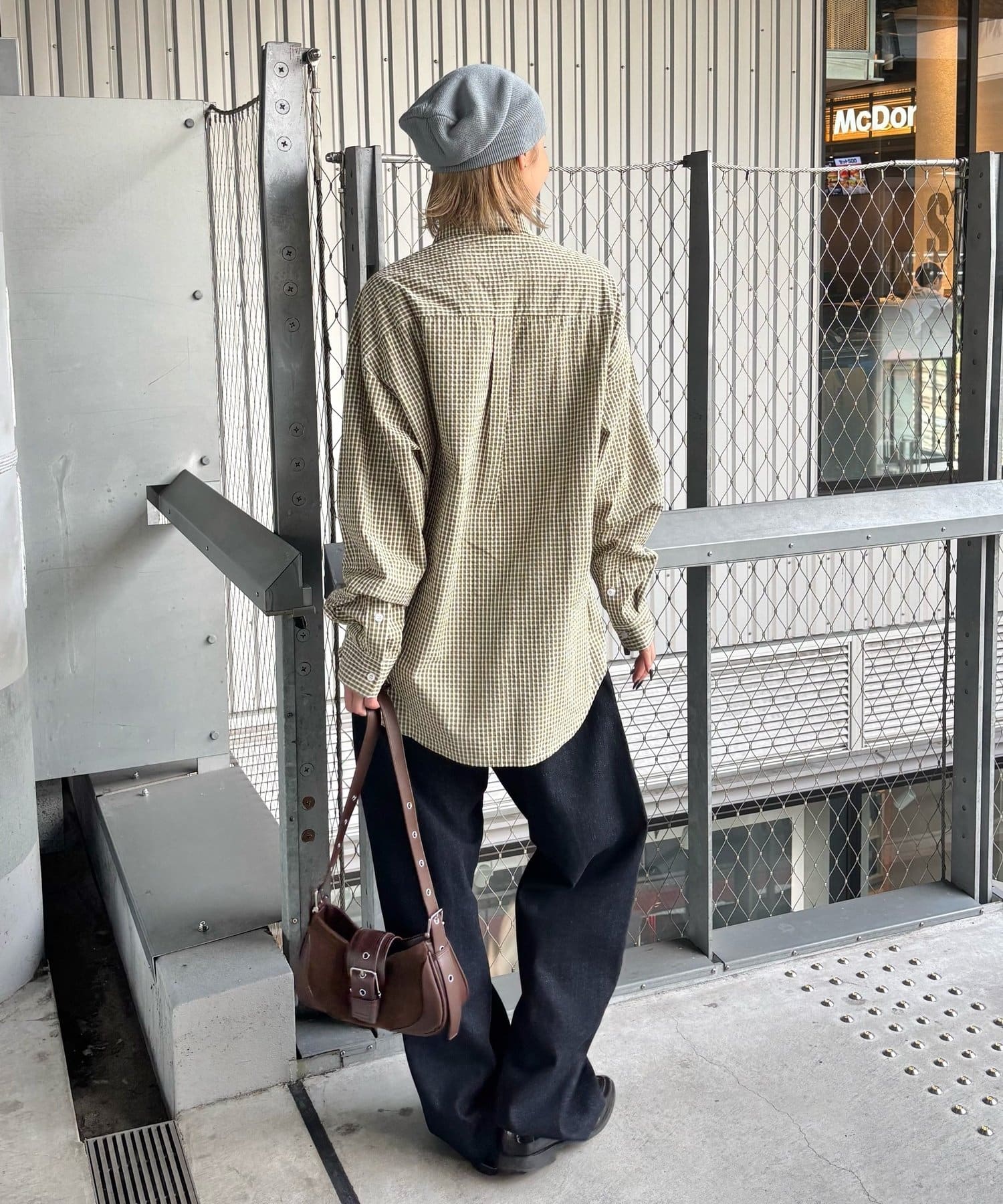 OUTLET(アウトレット) 【WHO'S WHO gallery】チェックBIGシャツ