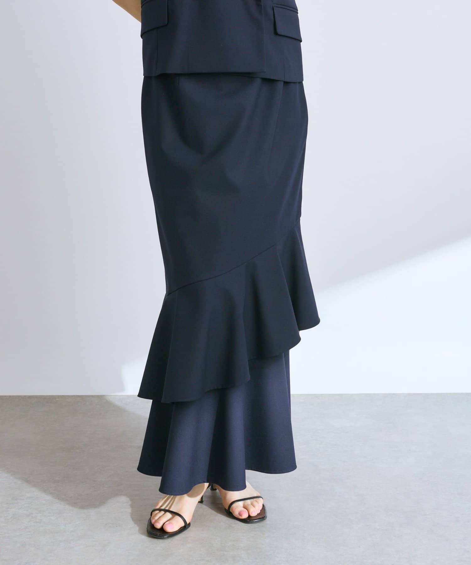 OUTLET(アウトレット) 【La boutique BonBon】ポプリンアシメマーメイドスカート