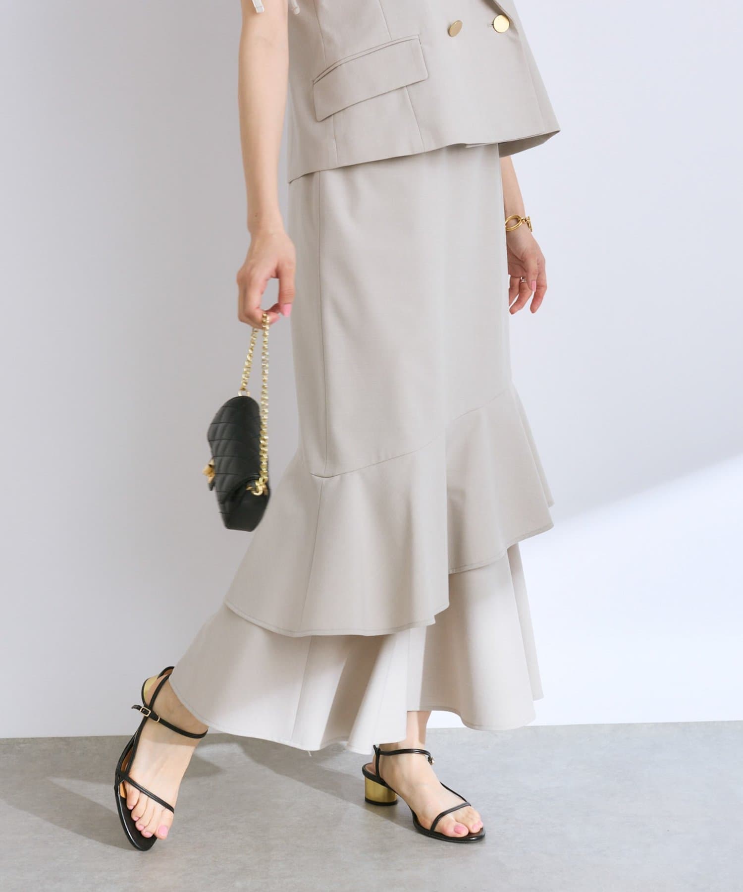 OUTLET(アウトレット) 【La boutique BonBon】ポプリンアシメマーメイドスカート