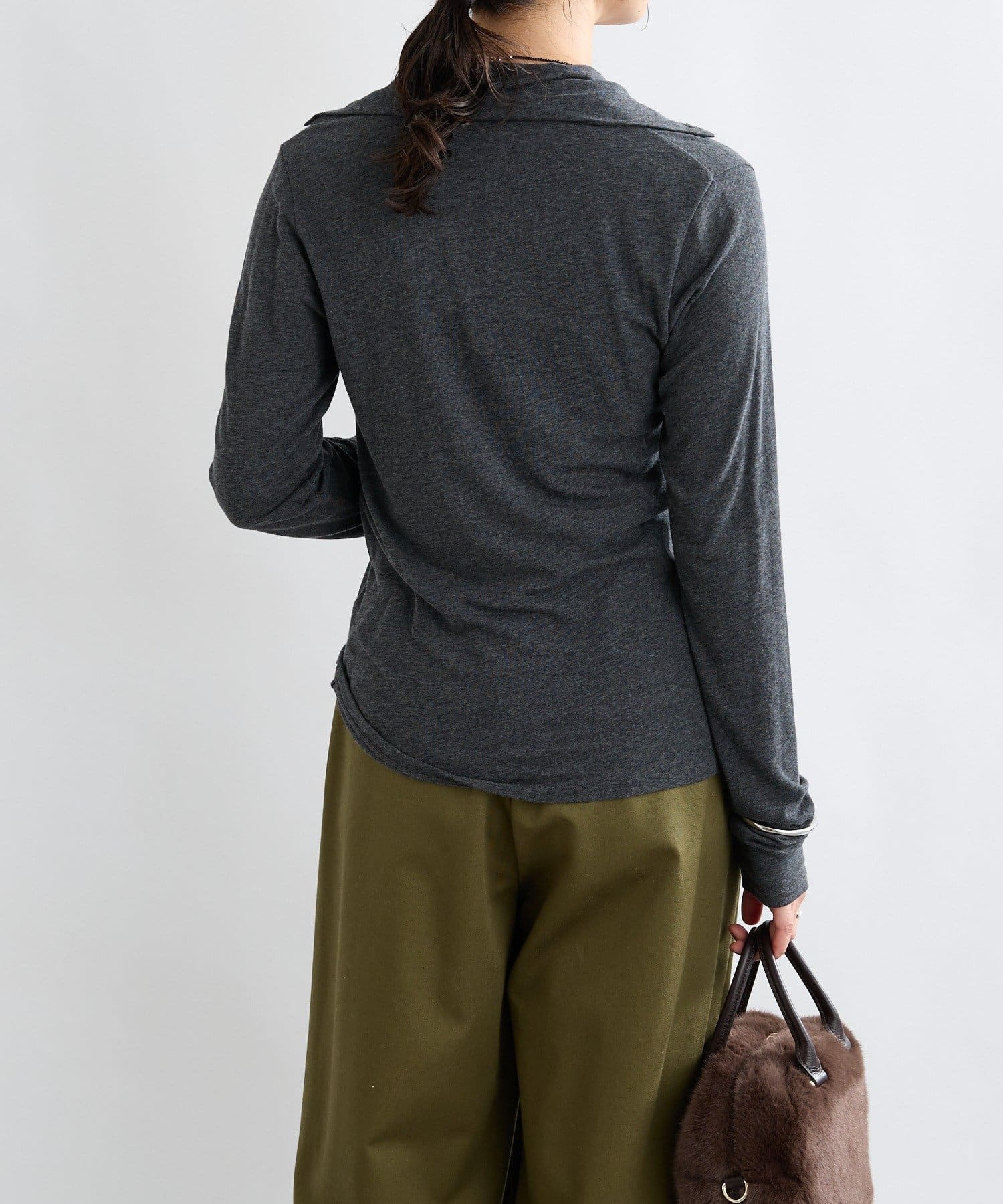 OUTLET(アウトレット) 【RIVE DROITE】ボタンタートルカットソー