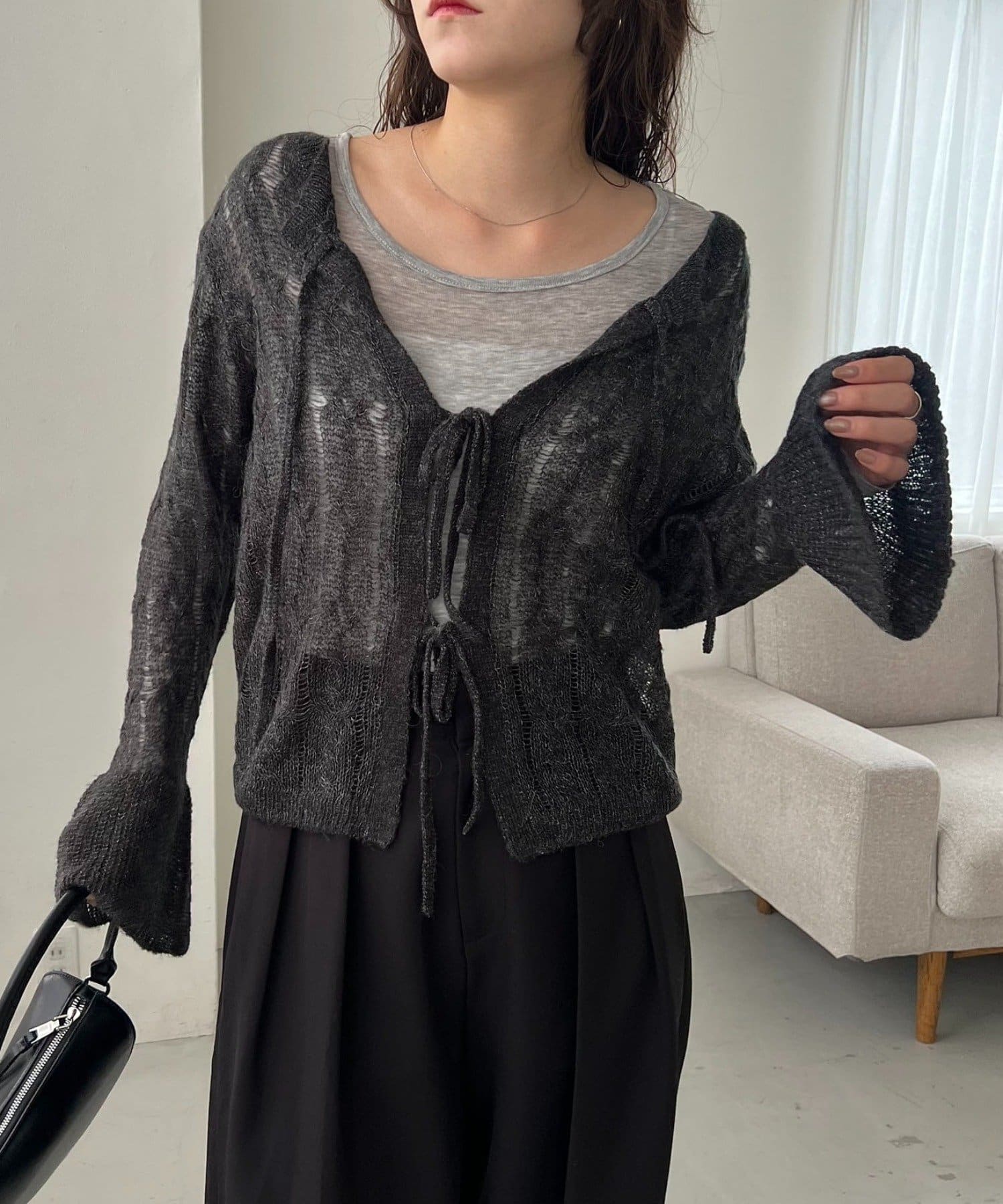 OUTLET(アウトレット) 【CAPRICIEUX LE'MAGE】2WAYモヘアリボンニット