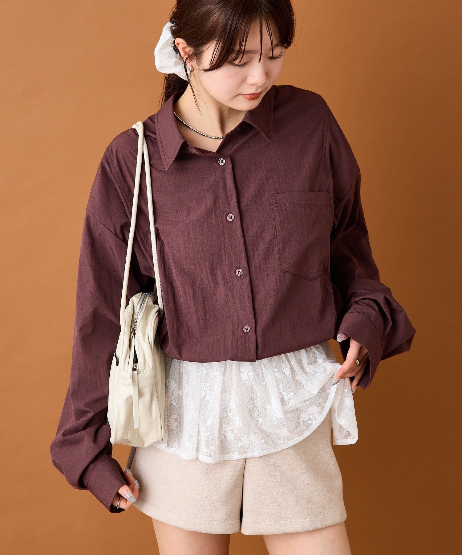 OUTLET(アウトレット) 【mystic】レースドッキングシャツ