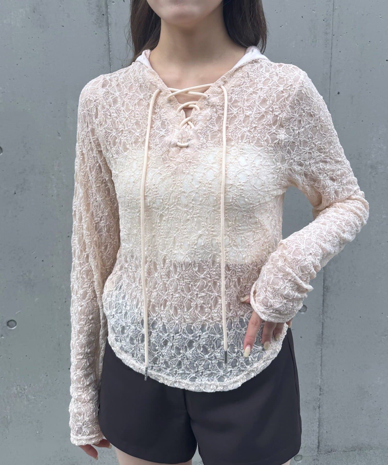 mystic】[mline]レースアップ フーディー | OUTLET(アウトレット