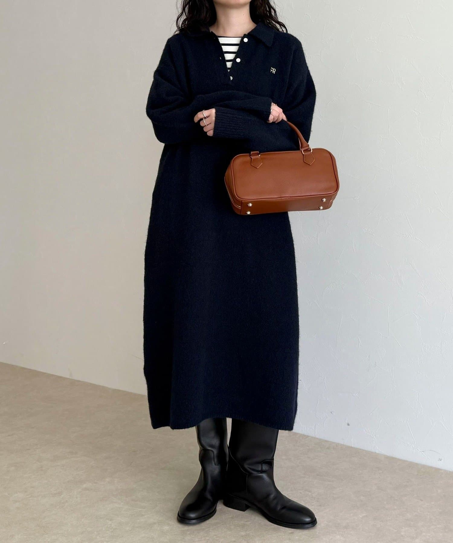 FREDY & GLOSTER(フレディ アンド グロスター) FR刺繍衿付きニットワンピース