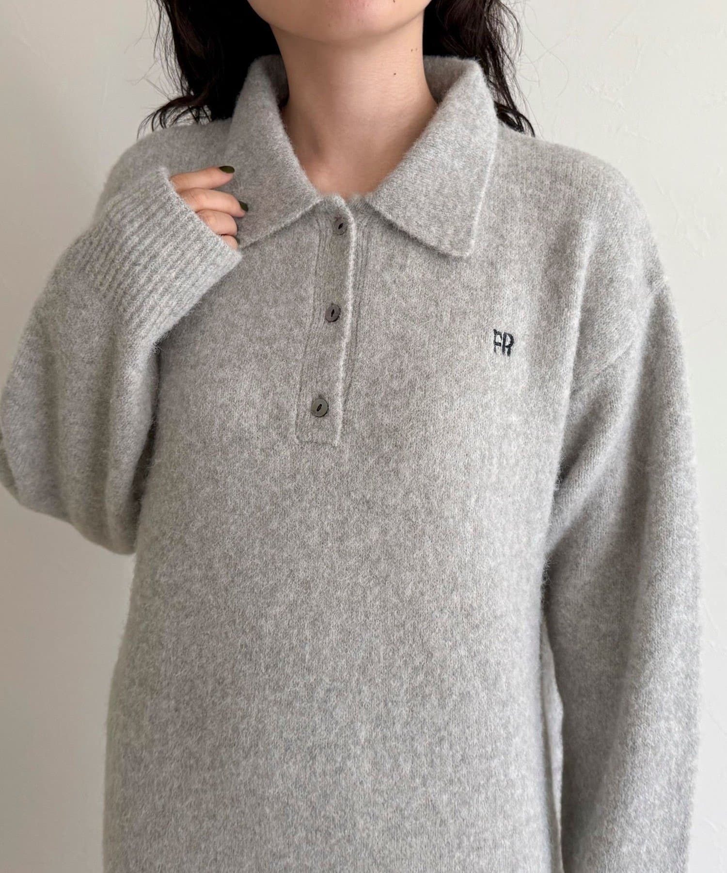 FREDY & GLOSTER(フレディ アンド グロスター) FR刺繍衿付きニットワンピース