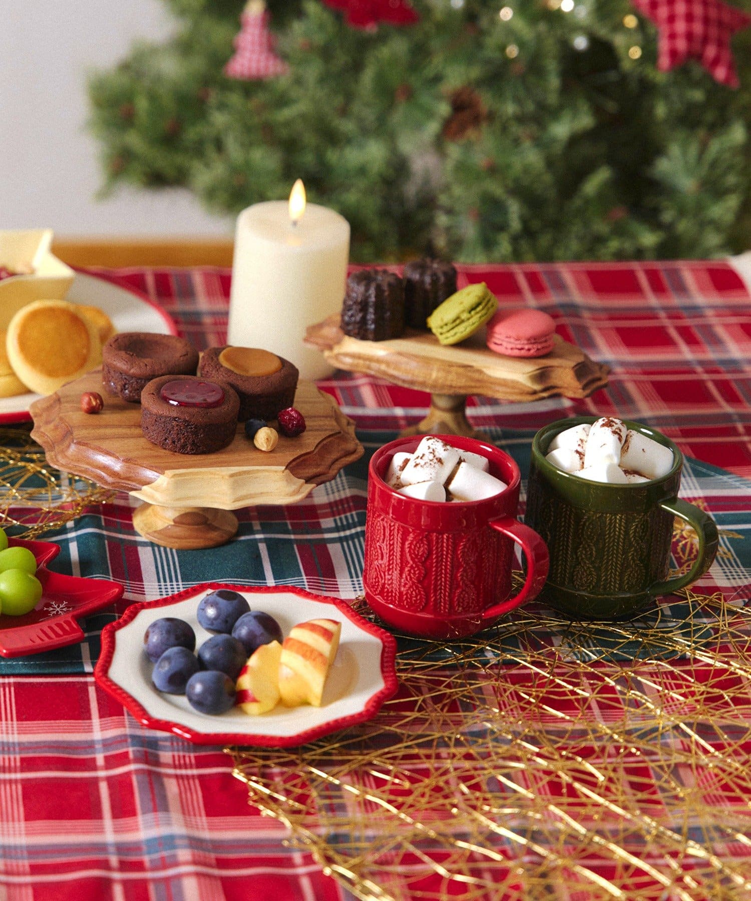 salut!(サリュ) クリスマステーブルクロス:130×100cm/クリスマスアフタヌーンティー