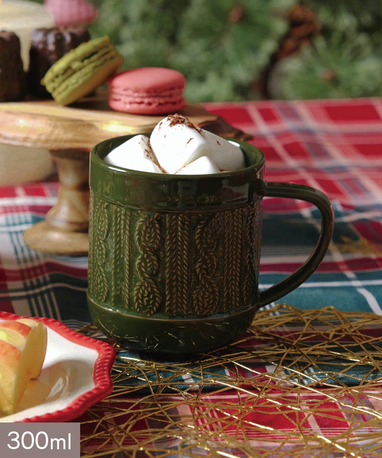 salut!(サリュ) ニット柄マグカップ:300ml/クリスマスアフタヌーンティー