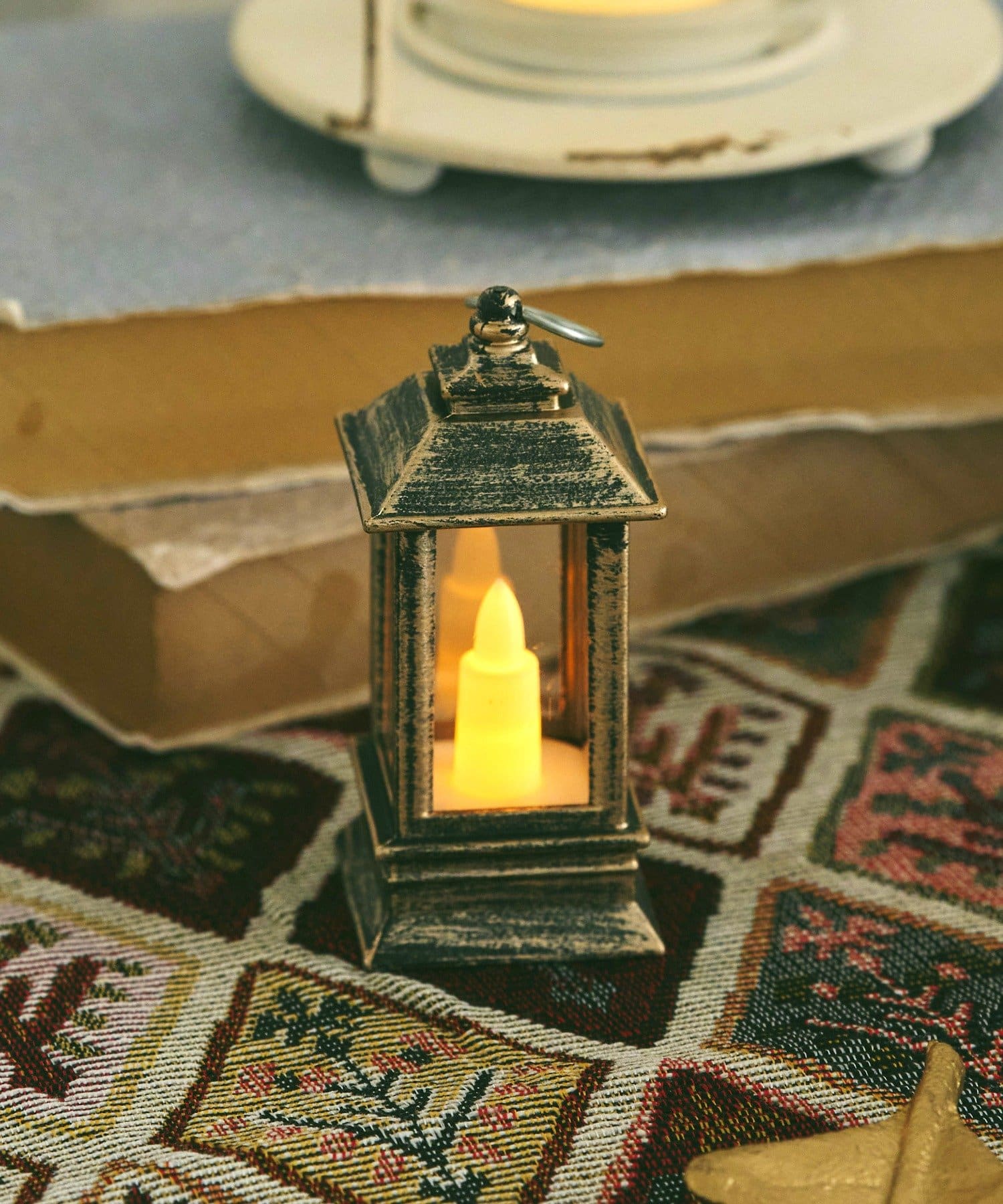 salut!(サリュ) アンティークミニLEDライトオブジェスクエア／クリスマスフリーマーケット