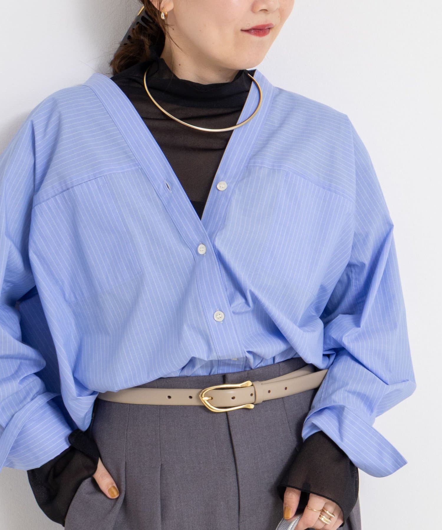 NOLLEY'S(ノーリーズ) ウォッシャブルシアーオーガンジータートルネック