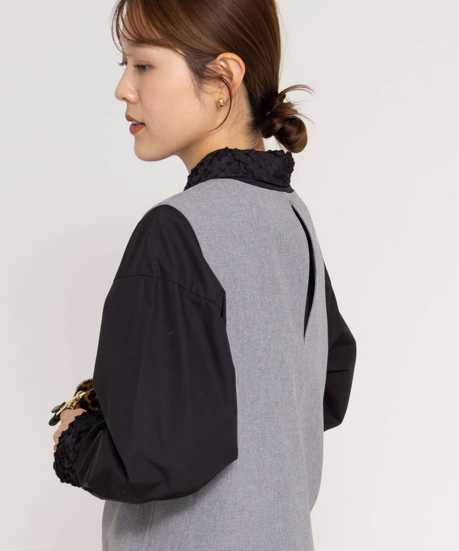 NOLLEY'S(ノーリーズ) ウォッシャブル3Dレース襟2WAYシャツ