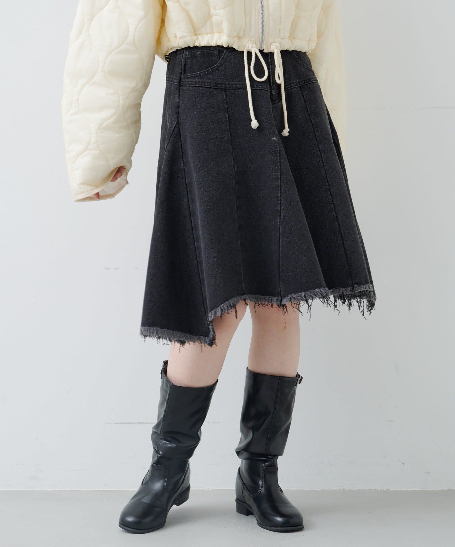 Kastane(カスタネ) ダメージアシメミドルスカート