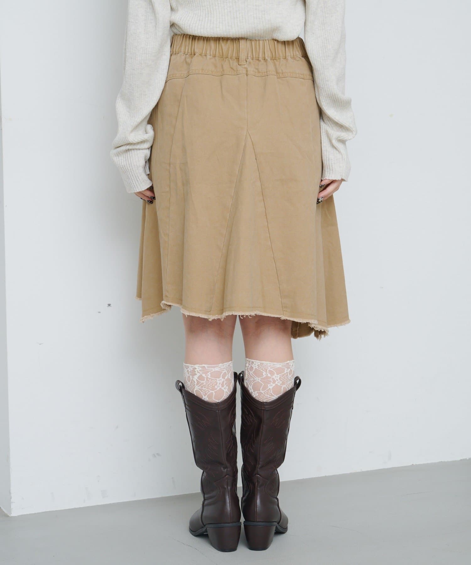 Kastane(カスタネ) ダメージアシメミドルスカート